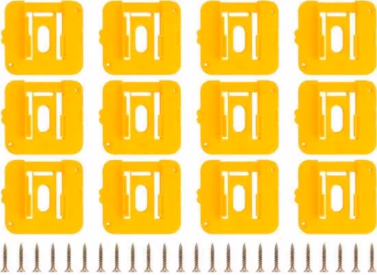 Set di 12 staffe di montaggio per batterie al litio da 14,4-18 V, per utensili elettrici