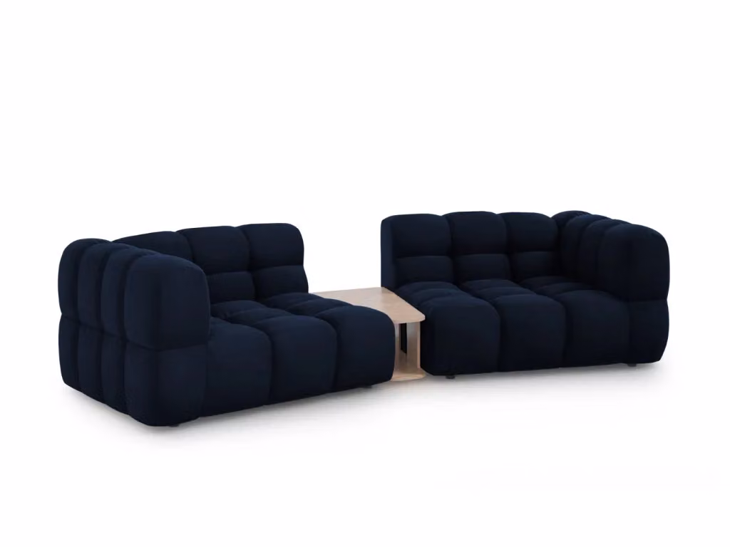 Divano modulare Sky Cosmopolitan Design a 2 posti in velluto blu L: 280 cm, P: 148 cm, H: 75 cm – 2