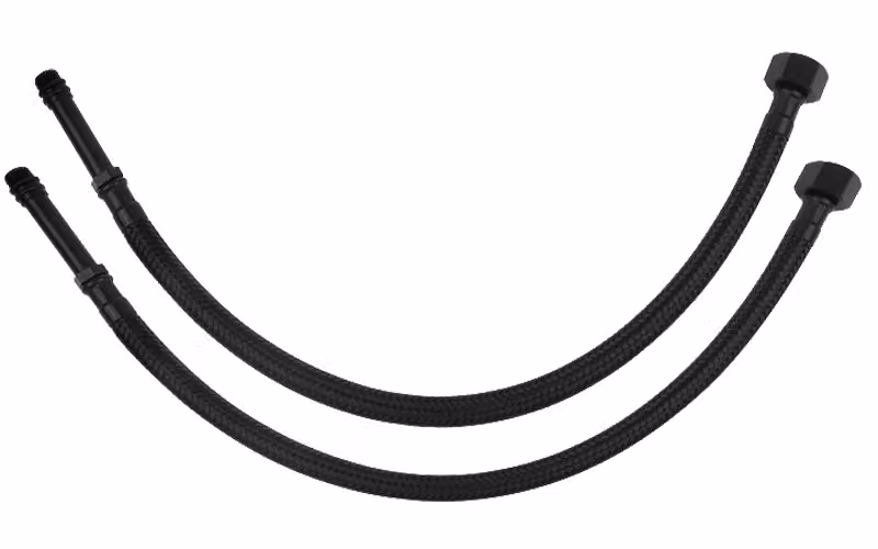 Tubo flessibile nero in nylon intrecciato M10x3/8", lunghezza 40 cm