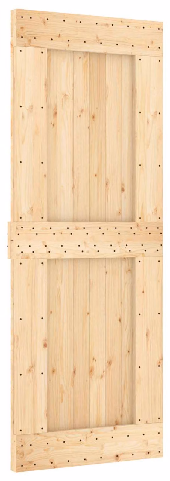 Porta scorrevole NARVIK Naturale e Nero 80 x 210 cm (213,5 cm)