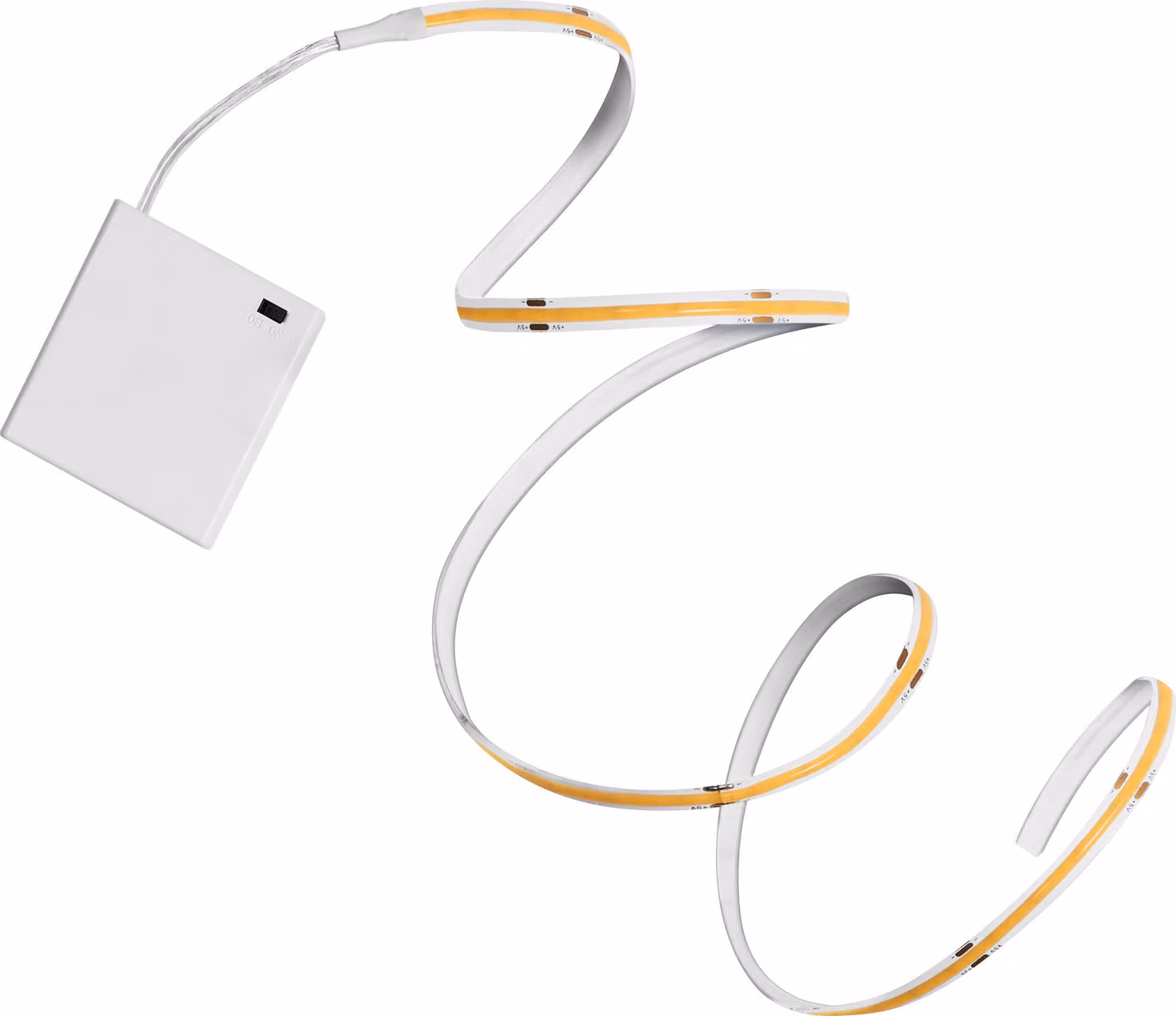 OSRAM FLEX strisce decorative COB a batteria con luce bianca calda, 2 m, 3,3W, 150lm, 3000K, 830 bianco caldo, IP20, giallo, silicone, lampadina non sostituibile