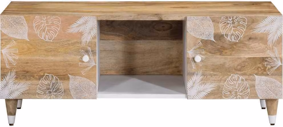 Tavolino da Salotto 100x54x40 cm in Legno Massello di Mango