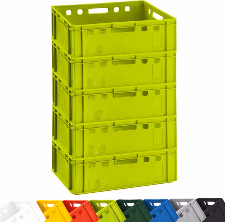 5x cassa per carne E2 cassa per carne Eurobox 60x40x20cm per alimenti, robusta, impilabile | casse di stoccaggio, casse impilabili, cassa per macelleria Germany