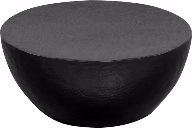 Tavolino da Salotto-Tavolino da soggiorno-Tavolo in Alluminio Martellato 70x30 cm Nero