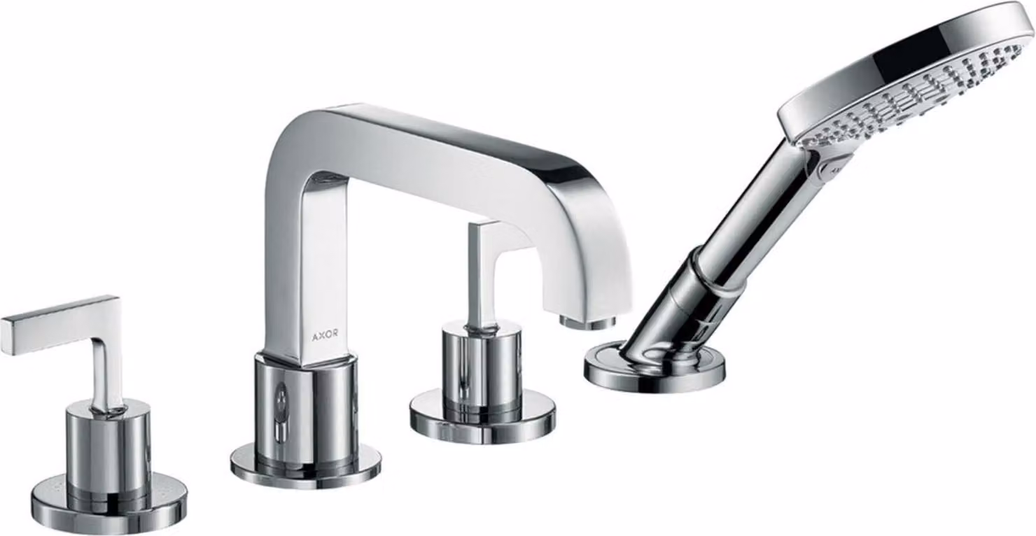 hansgrohe AXOR Citterio Armature d'arête de carrelage à 4 trous avec béqu'illes, 39454000, 39454000
