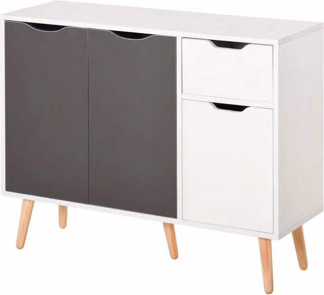 Armadio Minimal Bianco e Grigio L: 90 cm, P: 30 cm, H: 72 cm