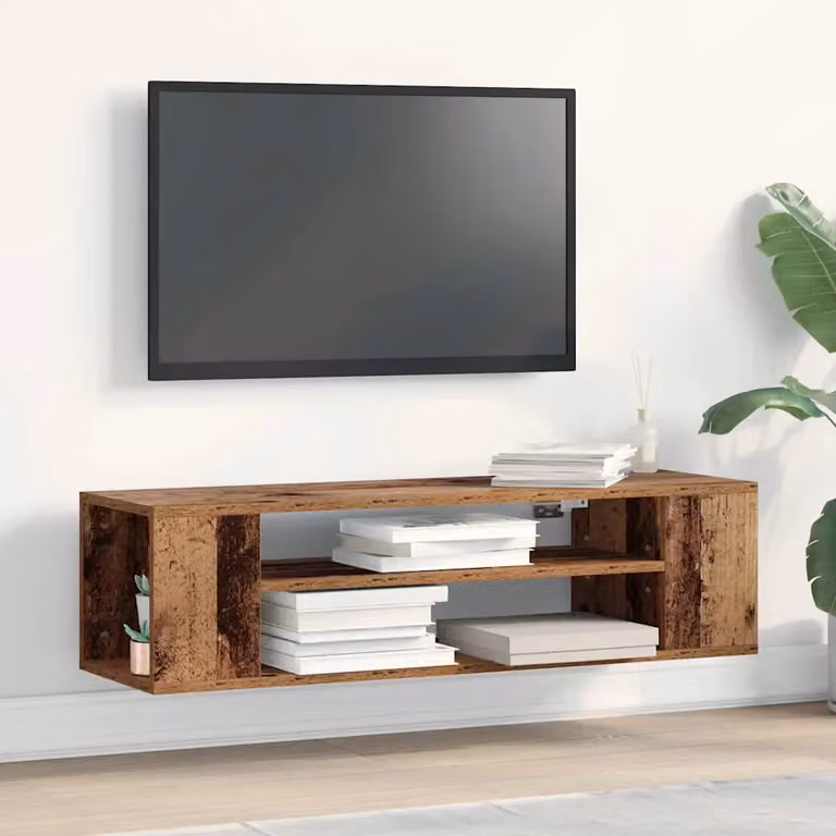 Mobile TV vidaXL in legno vecchio marrone, design moderno per soggiorno, L 100 x P 30 x H 26,5 cm