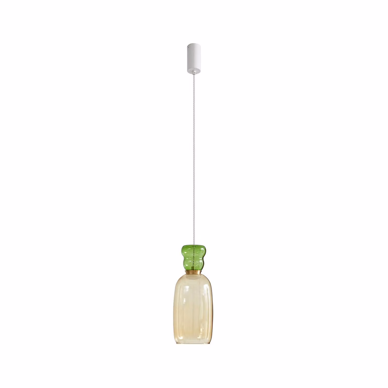 Lucande LED a sospensione Fay, giallo/verde chiaro, vetro, Ø 15 cm