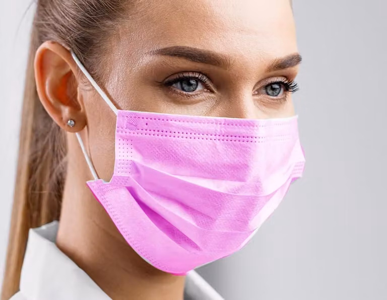 50 maschere facciali maschere a 3 strati monouso maschera naso protezione igiene rosa