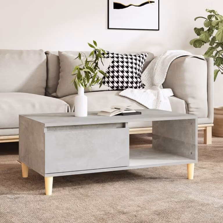 Maison Exclusive - Tavolino grigio cemento 90x50x36,5 cm Materiale ligneo