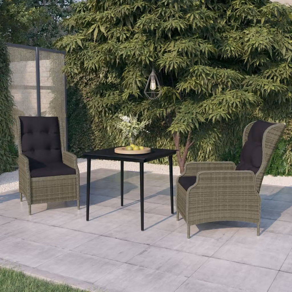 Maison Exclusive - Set da pranzo da giardino a 3 pezzi, marrone