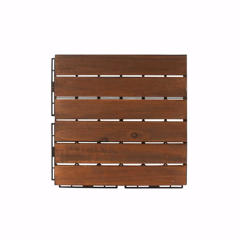 Set di 6 mattonelle in legno di Acacia scuro VESTIAMO CASA GIARDINO, L/P: 30 x 30 cm