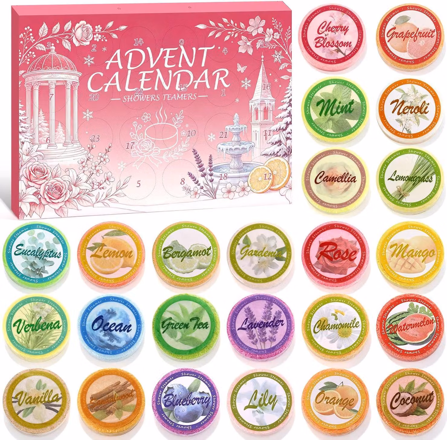 Calendario dell'Avvento 2026 con bombe da bagno, un'idea regalo di Natale per le donne