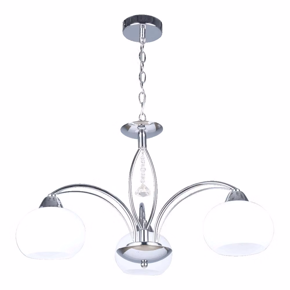 Lampada a sospensione ARAGONA 3xE27/40W cromo/bianco dimmerabile
