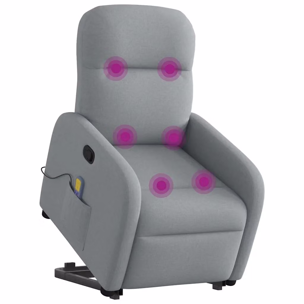 Poltrona Alzapersona Reclinabile con Assistenza Elettrica vidaXL Grigio con Braccioli e Imbottitura in Schiuma – 2
