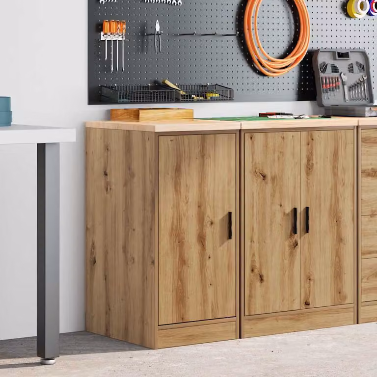 Armadietto da garage vidaXL in legno di pino marrone con ante a battente, L/P/H: 40 x 20 x 85 cm