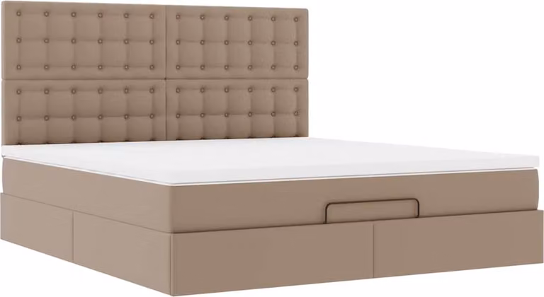 Struttura Letto Pouf con Materasso 180x200 cm Pelle finta