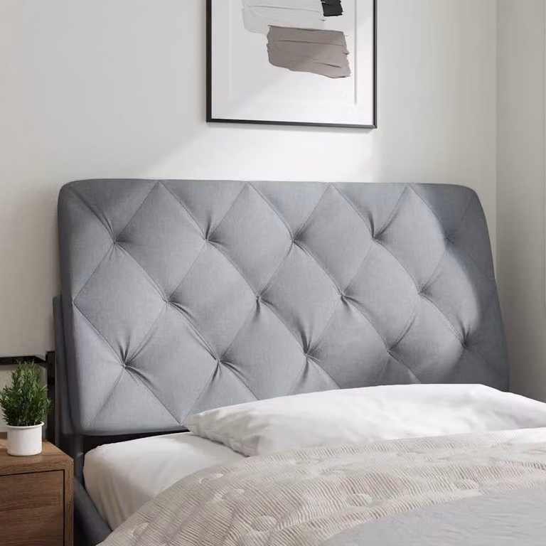vidaXL Cuscino Testiera Grigio Chiaro 100 cm in Tessuto
