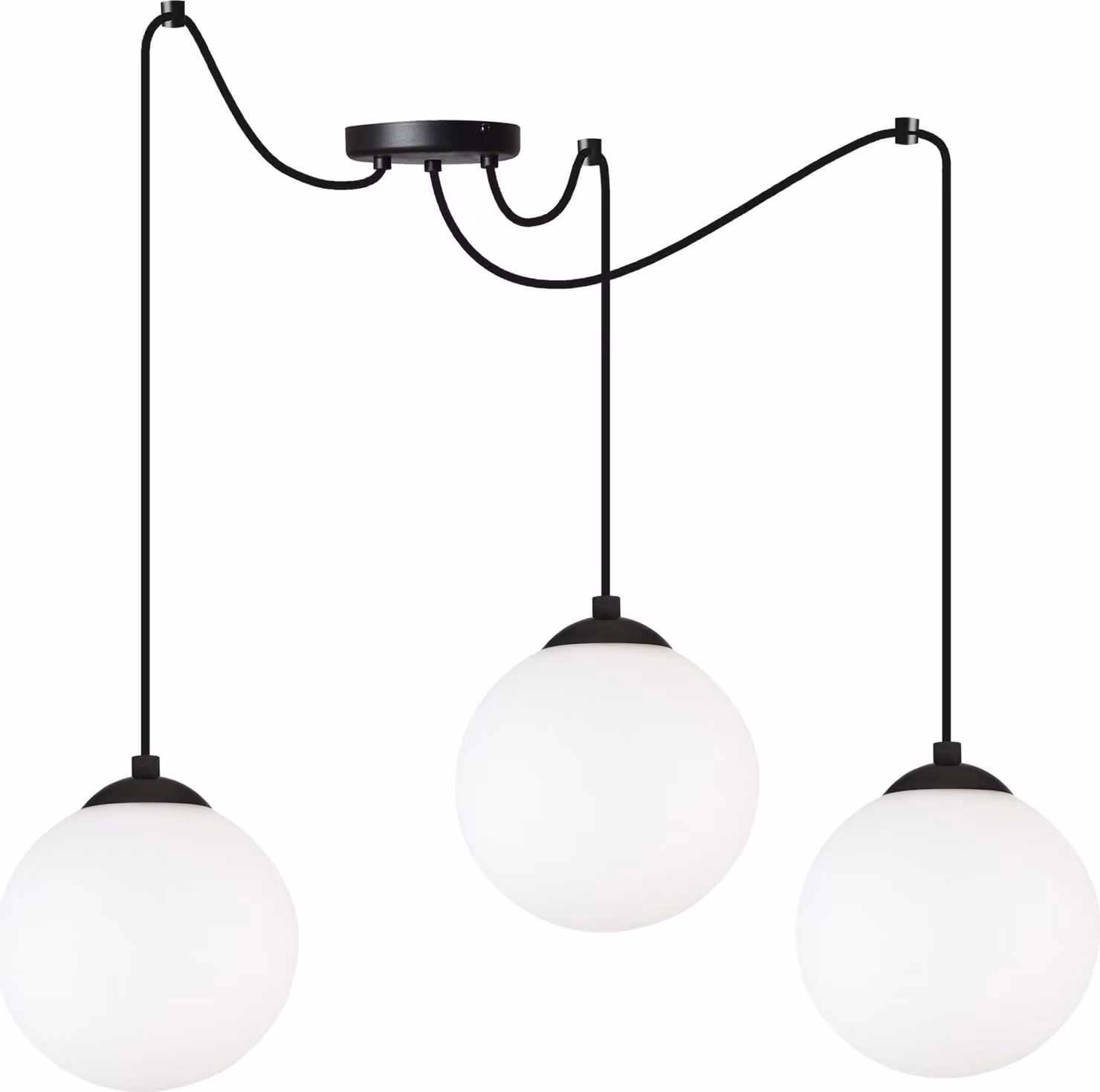 Lampada a sospensione a forma di ragno, sfera nera, 15 cm – Lampada a sospensione LED moderna a più bracci