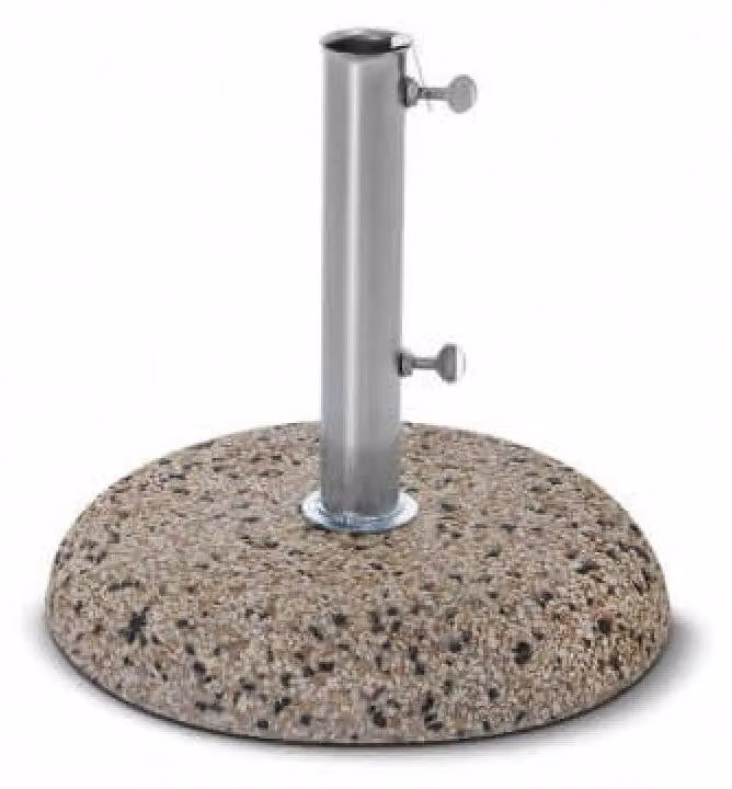 Base per Ombrellone da Giardino Kg 15 con Tubo Ø38 mm in Acciaio Grigio
