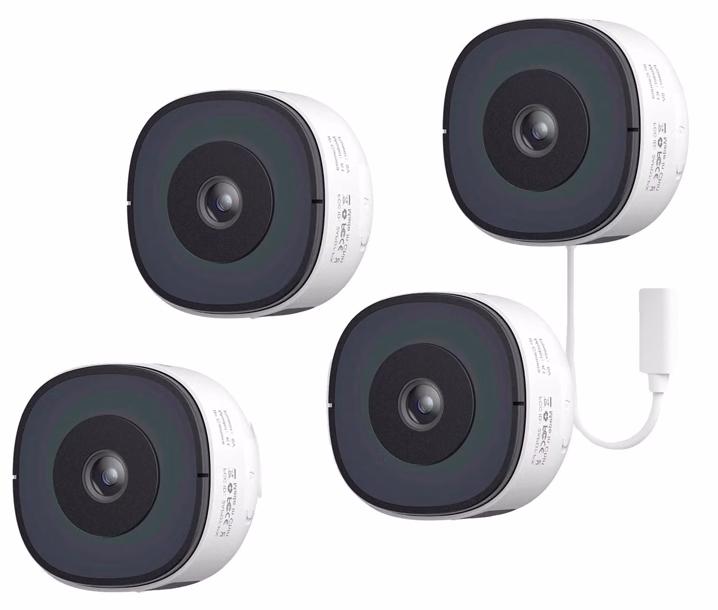 Telecamera da finestra, 2K HD, visione notturna a colori, 4 pezzi