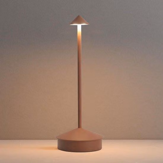 Lampada da esterno a LED, portatile, ricaricabile, dimmerabile, alimentata a batteria, 6000 mAh, 1 pezzo, marrone.