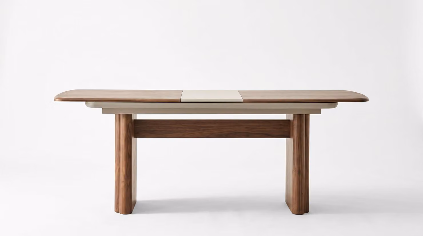 Tavolo da pranzo, design elegante, moderno, color beige, raffinato, allungabile