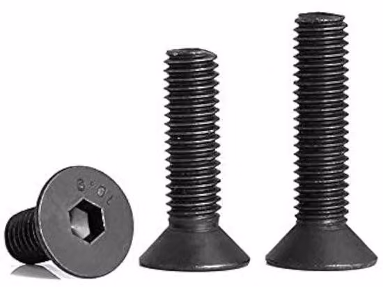 Ancoraggi per trivellazione profonda M5, neri, 12 mm, set da 5, con chiave a Esagono