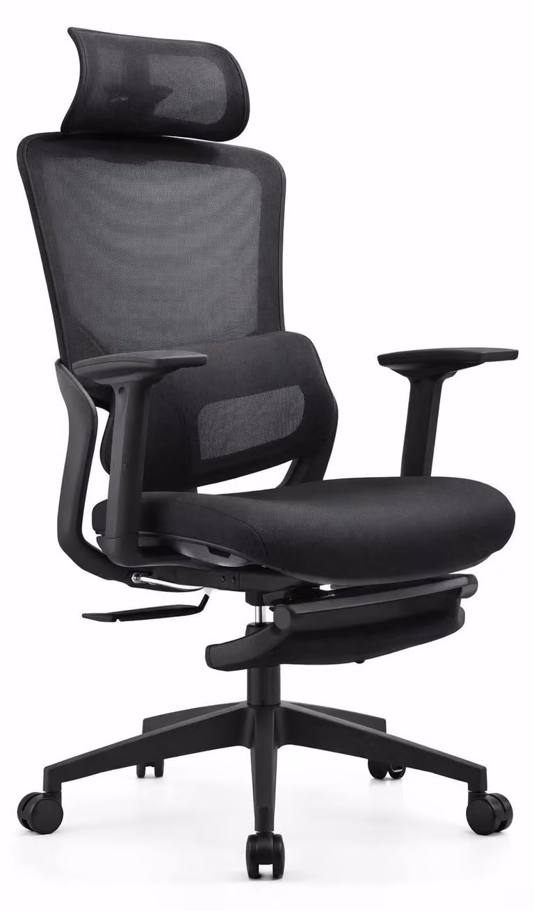 Sedia da ufficio ergonomica con schienale in rete e poggiatesta regolabile