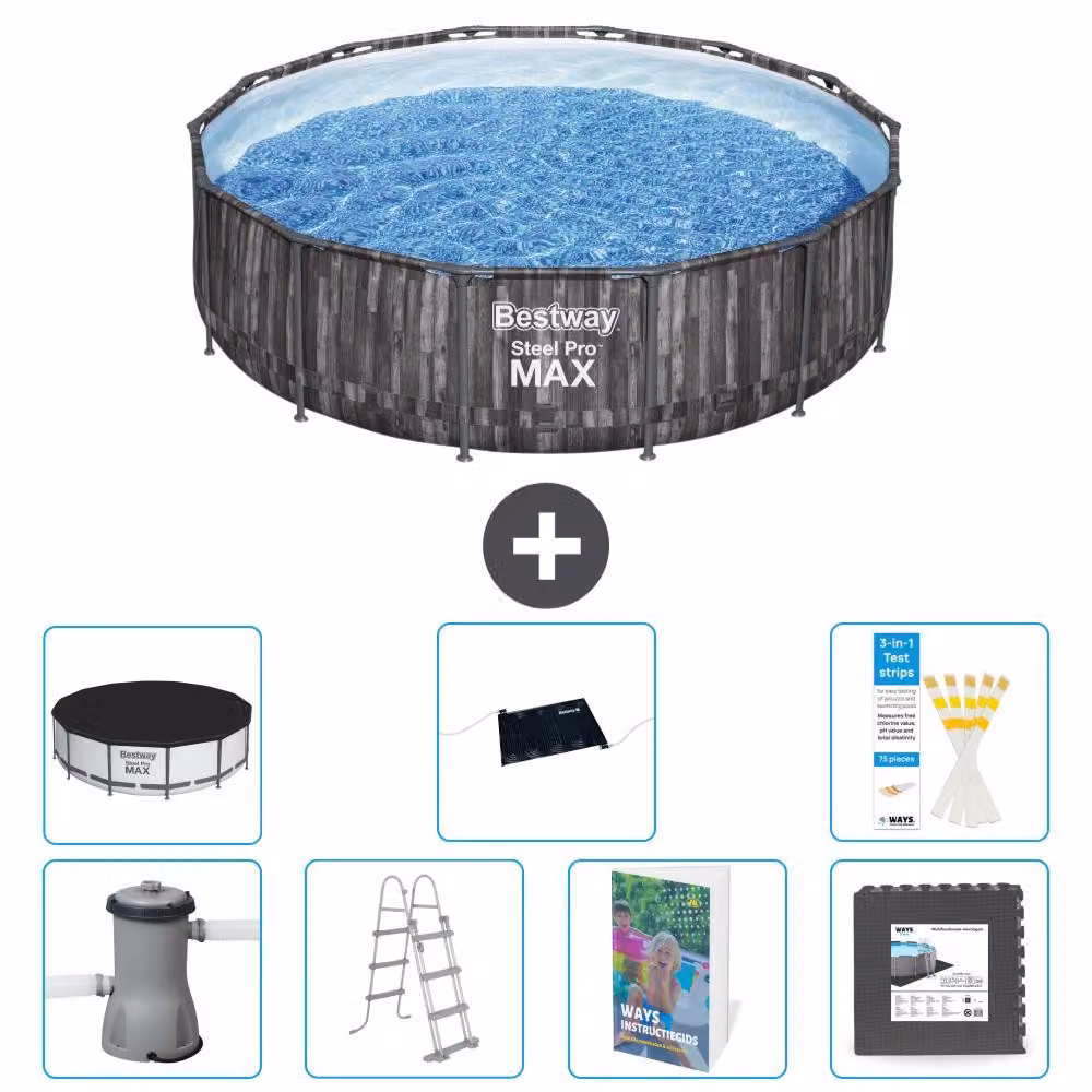 Piscina gonfiabile Bestway Steel Pro MAX, rotonda, 427x107 cm, composta da 6 parti, modello S543