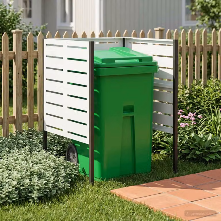 vidaXL Schermo per bidone della spazzatura 85 x 85 x 113 cm Acciaio