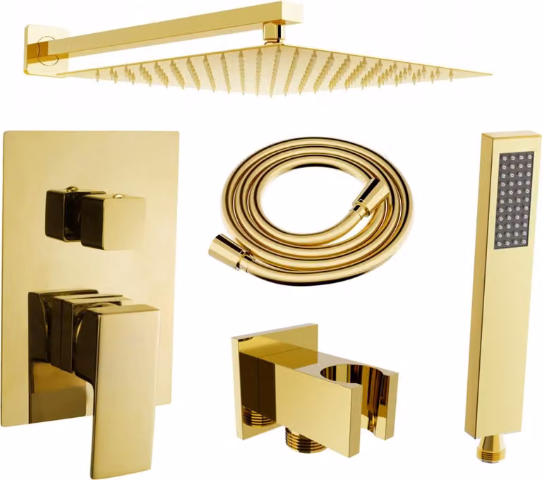 Mexen Uno DR02 set doccia a incasso, oro - 71435DR02-50