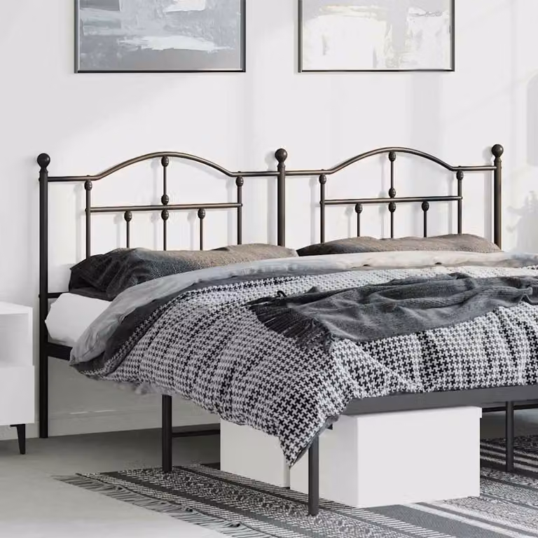 Testiera di ricambio vidaXL in metallo nero laccato per letto 180x200 cm