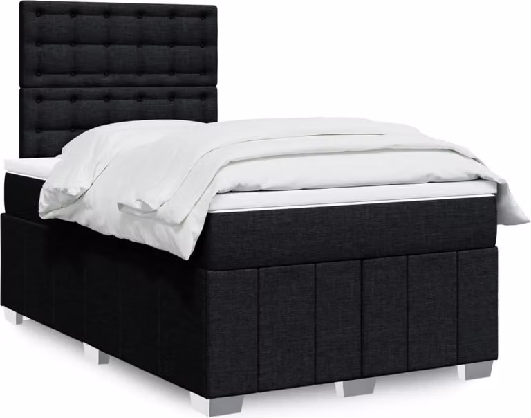Maison Exclusive - Letto boxspring con materasso nero 120x190 cm Tessuto