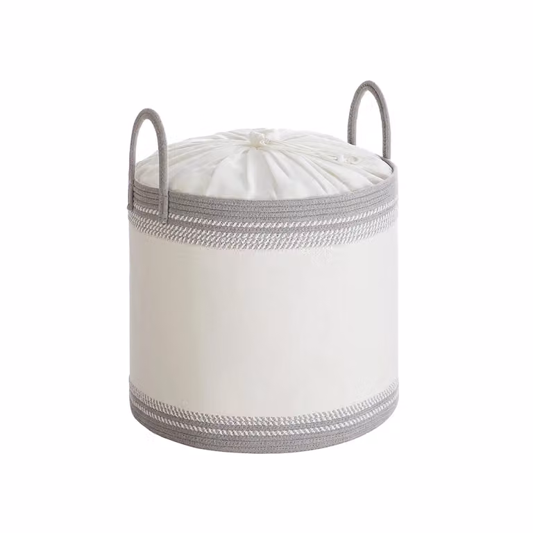 Cesto Portabiancheria con Coperchio, Grigio Tortora / 90 L