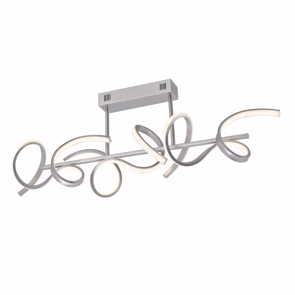 Plafoniera LED, argento, curva, dimmer, L 82 cm