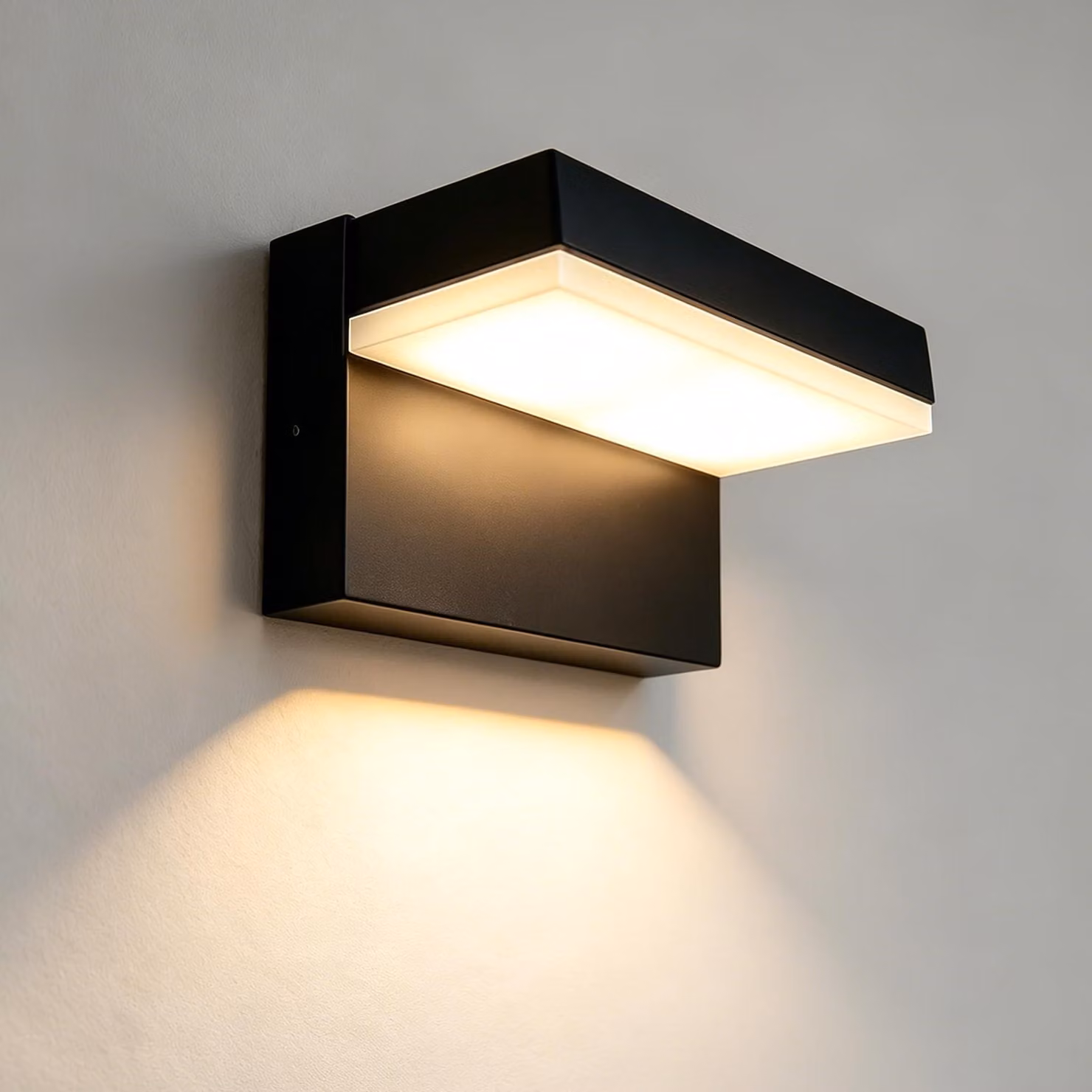 Lampada da parete esterna moderna - 12W LED - Alluminio nero - Grado di protezione IP65 (resistente all'acqua)