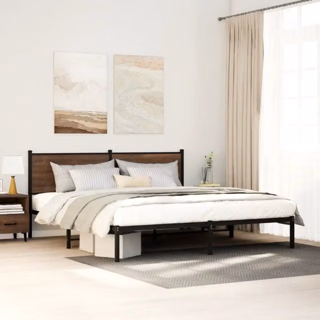 Giroletto vidaXL in metallo e legno marrone L/P/H: 180 x 200 cm