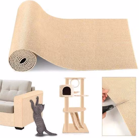 Tappetino adesivo per gatti 200 cm x 40 cm, protezione fai da te per pareti, divani, porte e mobili, tiragraffi, torre per gatti, colore kaki.