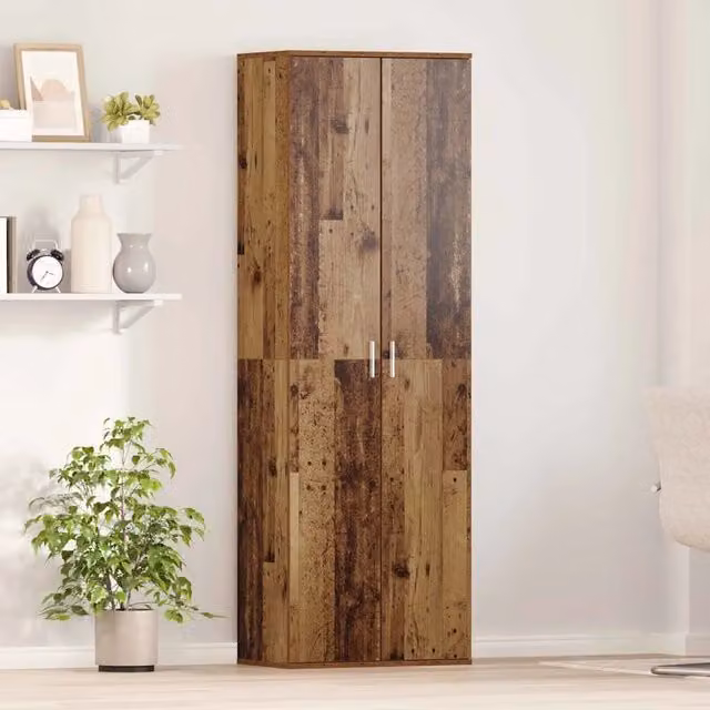 Mobile alto vidaXL in legno marrone con ante a battente e ripiani interni L/P/H: 60 x 35 x 180 cm