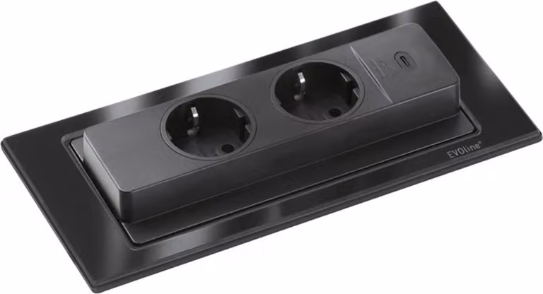 Presa da incasso per cucina EVOline BackFlip con porta USB-C a scomparsa