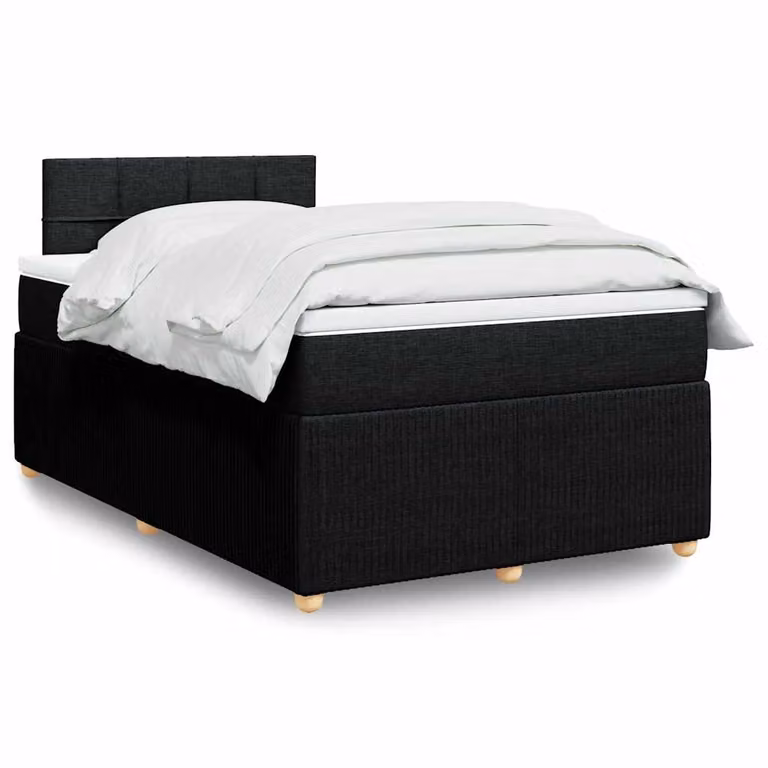 vidaXL Letto Ibrido con Materasso e Giroletto in Tessuto Nero, L/P/H: 120 x 200 x 100,5 cm