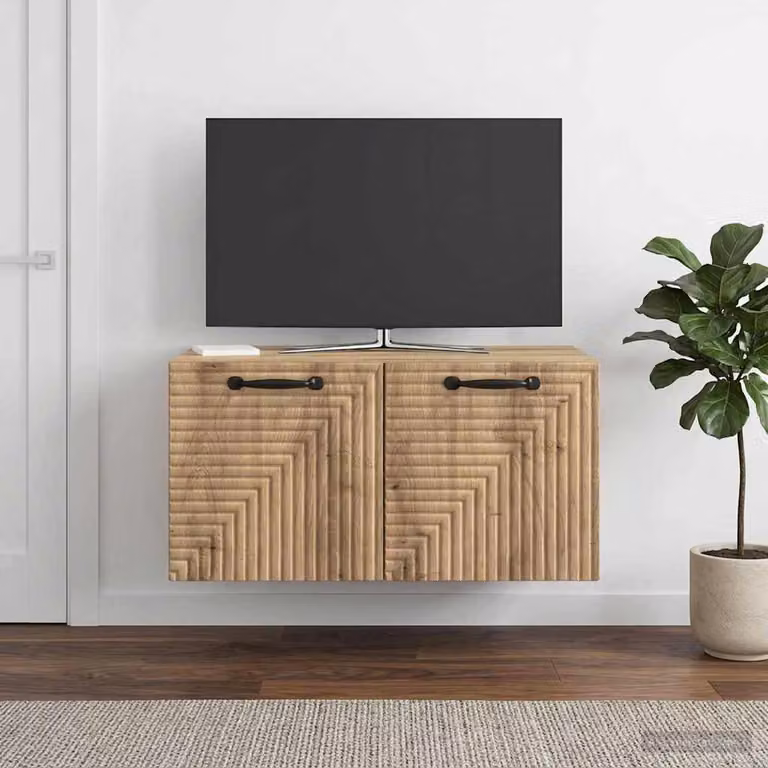 Mobile Porta TV da Muro vidaXL in Rovere Artigianale, L 59,5 cm x P 41 cm x H 30 cm