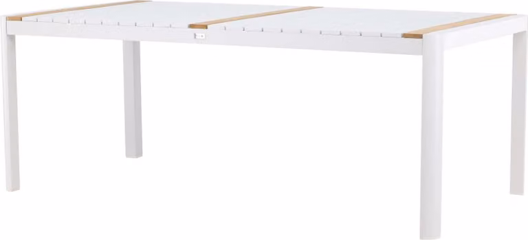Tavolo da pranzo per esterni FURNLUX Togo Teak e Bianco 100cm / Colore principale: Bianco / Dimensioni: 100 x 200 x 75 cm