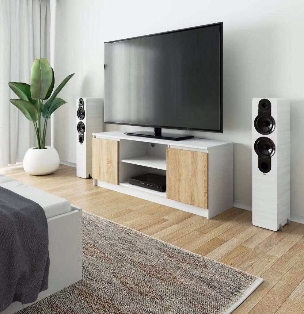 Mobile TV con ante YMARIN - rovere sonoma / bianco