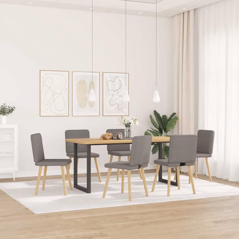 Sedie da Pranzo 6 pz Grigio Talpa in Tessuto