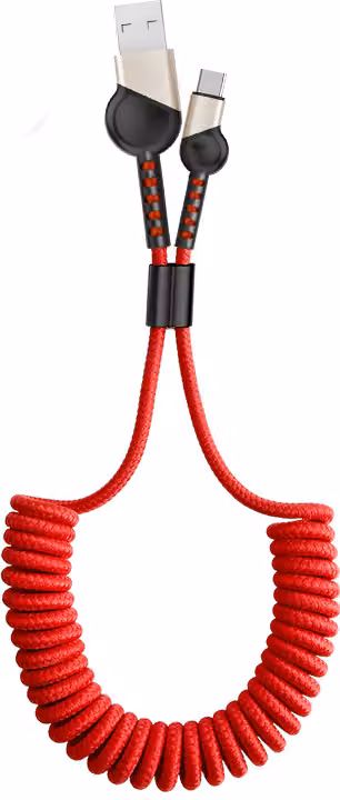 Cavo Usb primavera 2a 3 in 1 allungato Telefono cellulare ricarica rapida dati tipo C-Rosso