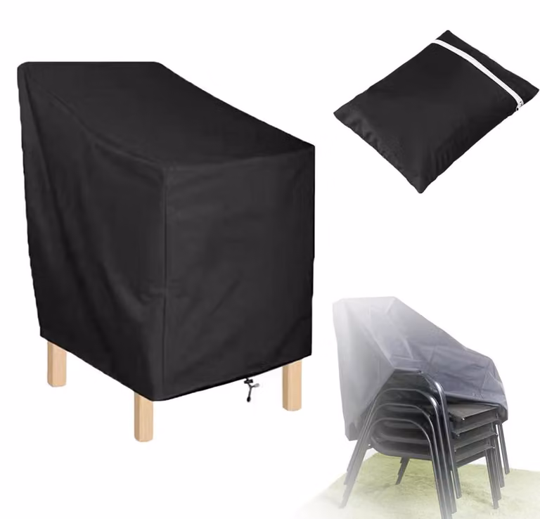 Copertura protettiva per sedie da giardino, tessuto Oxford 210D, rivestimento argentato, dimensioni 114 x 85 x 65 cm