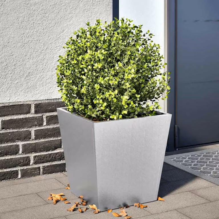 Fioriera da giardino vidaXL in acciaio zincato argento L/P/H: 40 x 40 x 40 cm