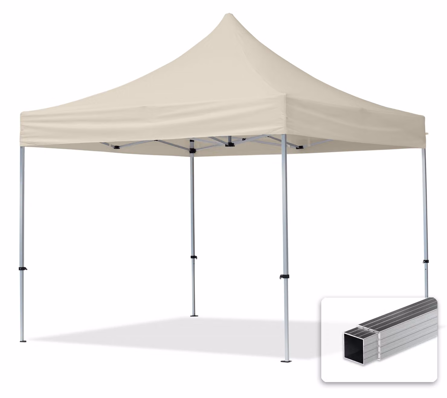 TOOLPORT 3x3m gazebo pieghevole, ECONOMY alluminio, crema